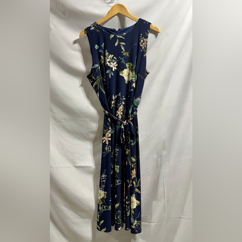 Anne Klein Navy Floral Maxi Dress